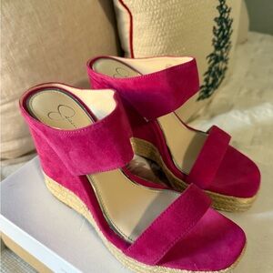 Jessica Simpson Fuchsia Wedge Sandals